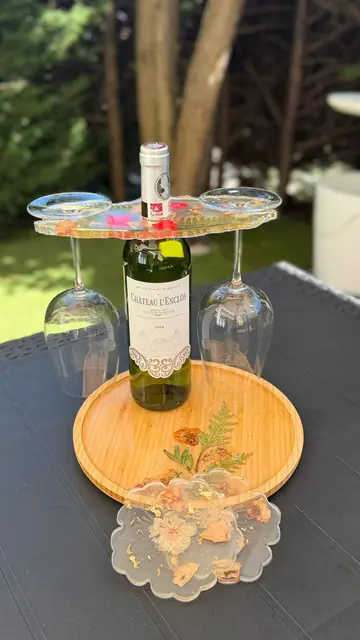 Kit apéritif fleurs séchées roses et marron, vue 2