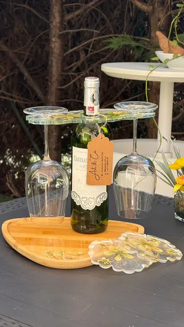 Kit apéritif fleurs séchées vertes et blanches, vue 2