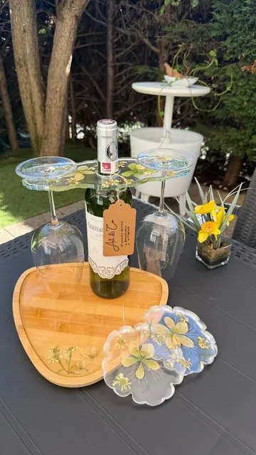 Kit apéritif fleurs séchées vertes et blanches, vue 3